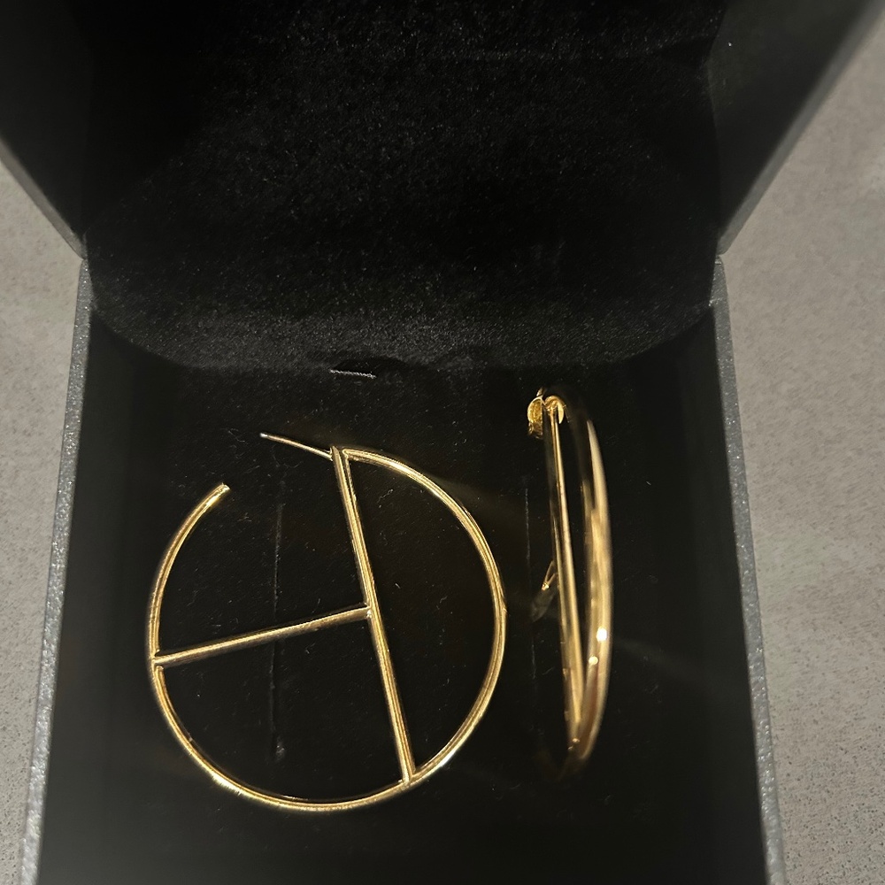 Telfar Large Logo Hoop Earring - Gold
